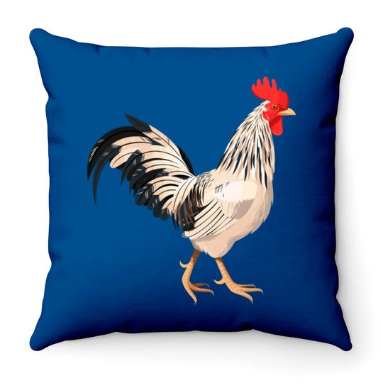 Realistic rooster Throw Pillows