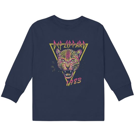 DEF LEPPARD  Neon Cat Rolled  Kids Long Sleeve T-Shirts