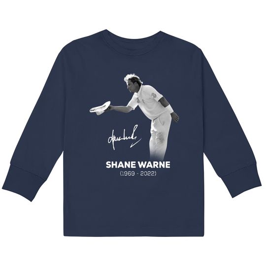 RIP Shane Warne Signature  Kids Long Sleeve T-Shirts, Memories Shane Warne  1969-2022  Kids Long Sleeve T-Shirts