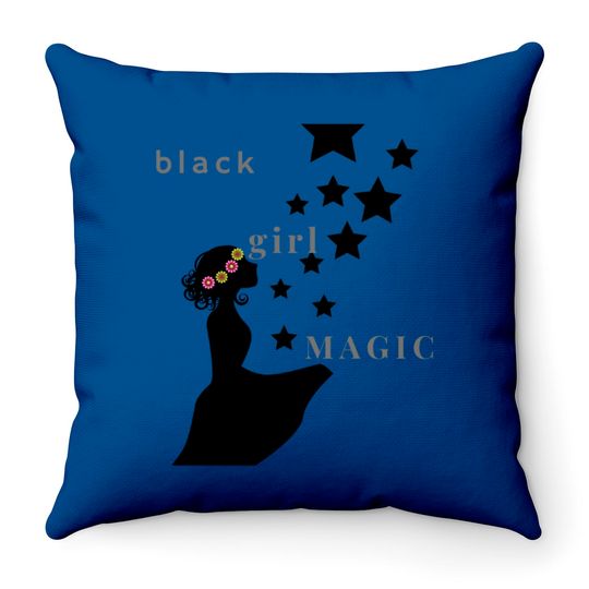 black girl magic Throw Pillows Throw Pillows