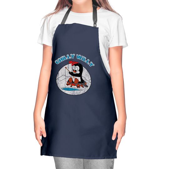 Distressed Chilly willy - Chilly Willy - Kitchen Aprons