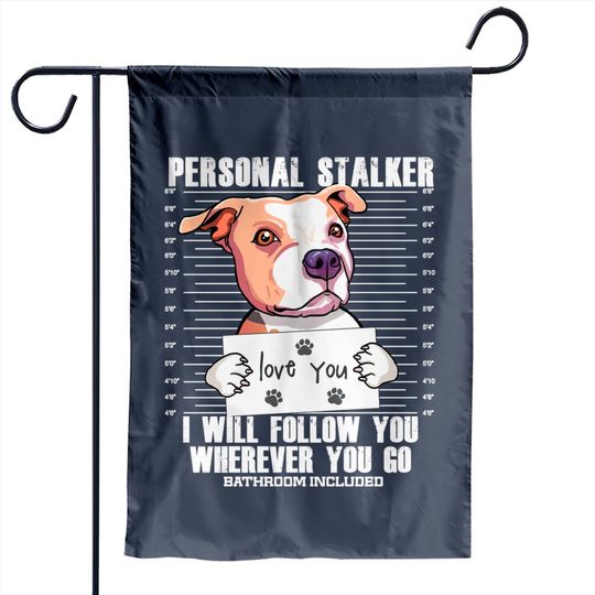 Stalker Pitbull Dog Cartoon - Pitbull - Garden Flags