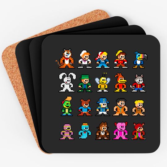Retro Breakfast Cereal Mascots - Cereal - Coasters
