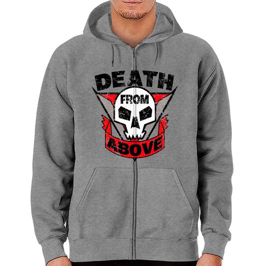 Starship Troopers Death From Above Distressed - Starship Troopers - Zip Hoodies