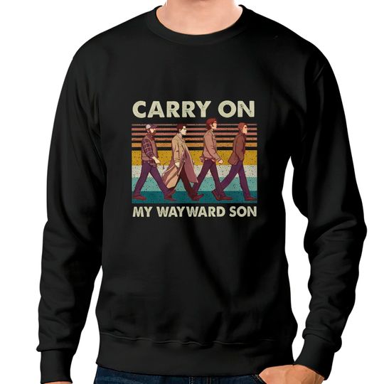 Supernatural Carry On My Wayward Son Abbey Road Vintage Sweatshirts