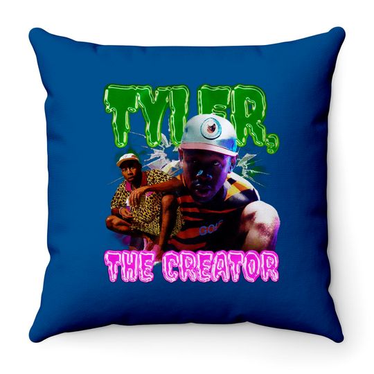 Tyler the Creator Throw Pillows - Graphic Throw Pillows, Rapper Throw Pillows, Hip Hop Throw Pillows