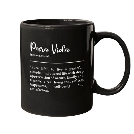 Pura Vida Definition In White - Pura Vida - Mugs