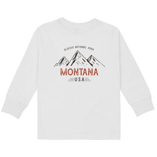 Vintage Glacier National Park - Glacier National Park -  Kids Long Sleeve T-Shirts