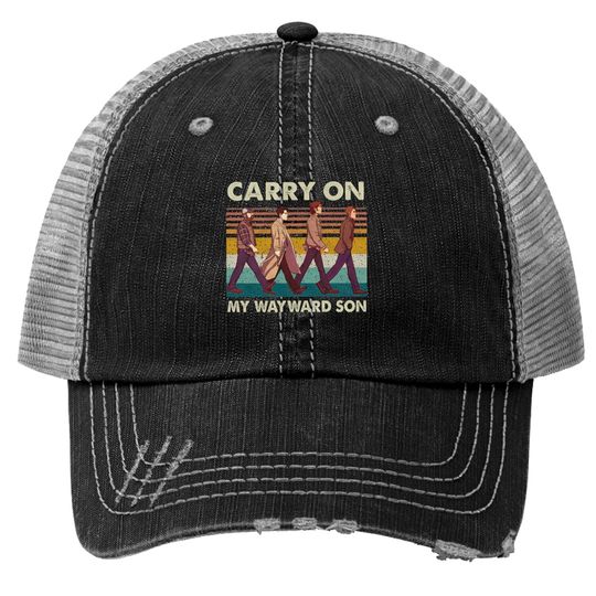Supernatural Carry On My Wayward Son Abbey Road Vintage Trucker Hats