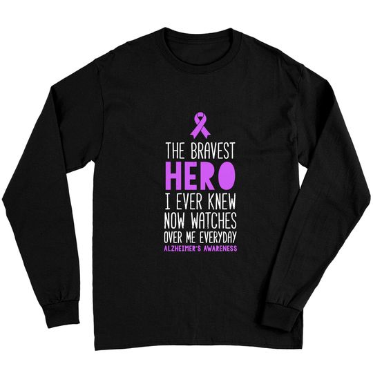 The Bravest Hero Alzheimer'S Awareness - Awareness - Long Sleeves