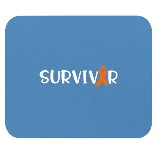 Survivor, Leukemia Cancer Awareness Mouse Pads, Leukemia Awareness, Personalization, Orange Ribbon Mouse Pads, Stronger Than Cancer,