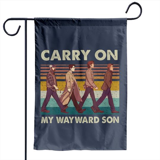 Supernatural Carry On My Wayward Son Abbey Road Vintage Garden Flags
