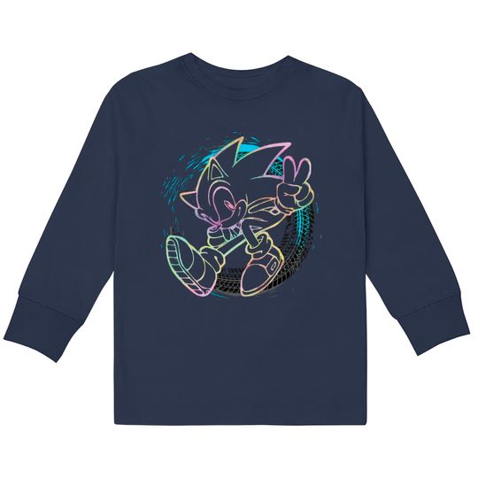 Sonic The Hedgehog - Sonic Full Speed - Type B - Colorful - Sonic The Hegdehog -  Kids Long Sleeve T-Shirts
