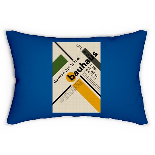 Bauhaus German Art School Retro Vintage Poster Design Lumbar Pillows - Bauhaus - Lumbar Pillows