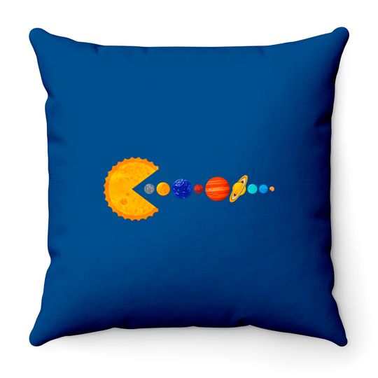Pacman Eating Planets - Pacman - Throw Pillows