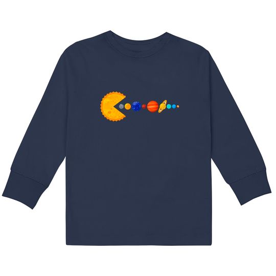Pacman Eating Planets - Pacman -  Kids Long Sleeve T-Shirts