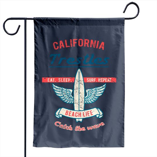 California Trestles surfboard - California Trestles Beach Surfboard - Garden Flags
