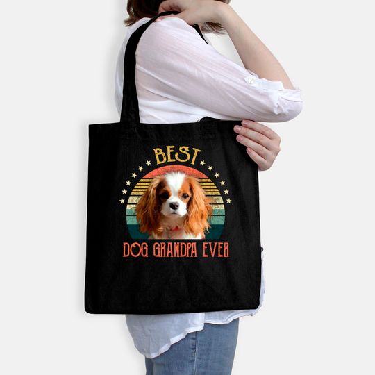 Mens Best Dog Grandpa Ever Cavalier King Charles Spaniel Fathers Day Gift - Quarantine - Bags