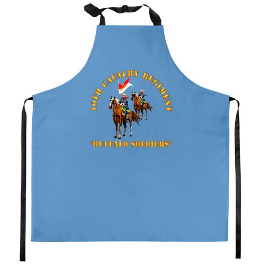 10th Cavalry Regiment w Cavalrymen - Buffalo Soldiers - 10th Cavalry Regiment W Cavalrymen Bu - Kitchen Aprons