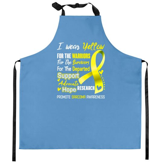 I Wear Yellow For Sarcoma Awareness Support Sarcoma Warrior Gifts - Sarcoma Awareness - Kitchen Aprons