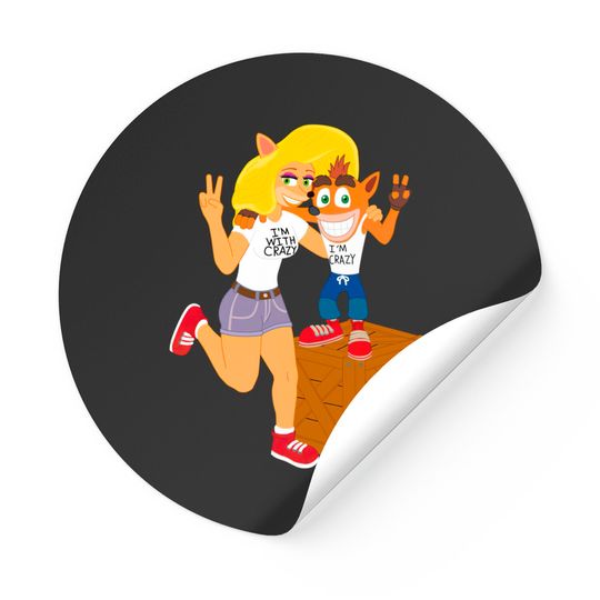 Crash and Tawna Together Again - Crash Bandicoot - Stickers