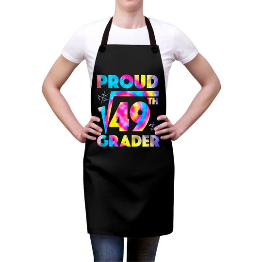 Proud 7th Grade Square Root of 49 Teachers Students - 7th Grade Student - Aprons