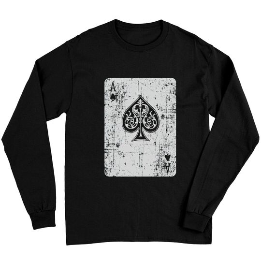 Vintage ace of spades playing card poker Long Sleeves