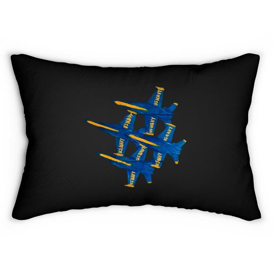 Navy Blue Angels - Navy - Lumbar Pillows