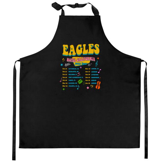 US Tour The Eagles Hotel California Concert 2022 Kitchen Aprons, Eagles Kitchen Aprons, The Eagles 2022 Tour Kitchen Aprons