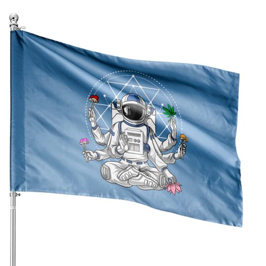 Astronaut Psychedelic Meditation House Flags