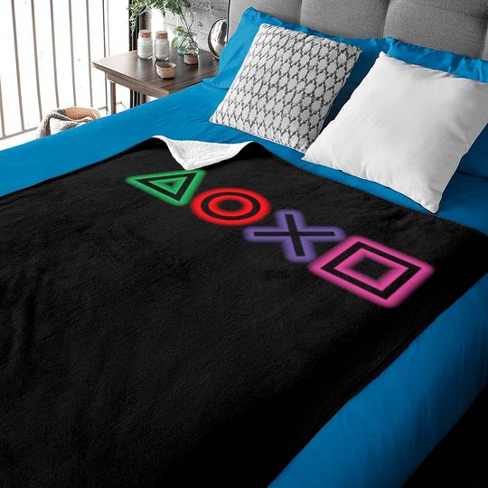 playstation buttons glow Baby Blankets