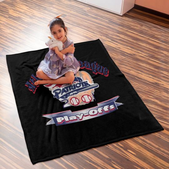 Vintage 2001 Somerset Patriots Atlantic League Playoffs Baby Blankets, Somerset Patriots Baseball Team Baby Blanket