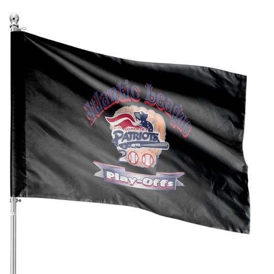 Vintage 2001 Somerset Patriots Atlantic League Playoffs House Flags, Somerset Patriots Baseball Team House Flag