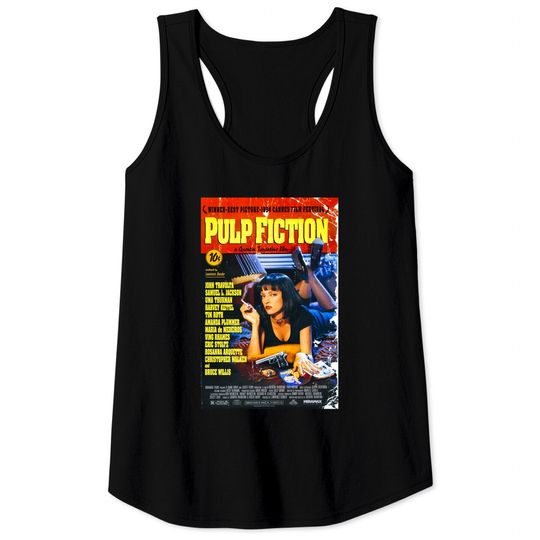 Pulp Fiction Tank Tops Movie Poster Tarantino 90s Cult Film Cool Gift Tee