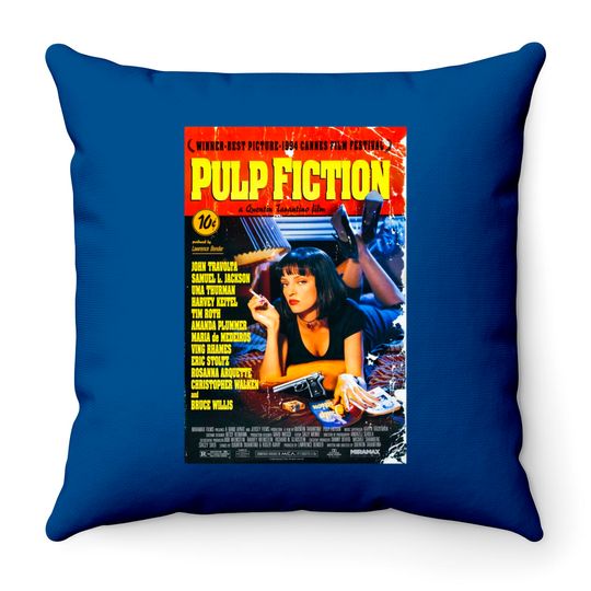 Pulp Fiction Throw Pillows Movie Poster Tarantino 90s Cult Film Cool Gift Throw Pillow