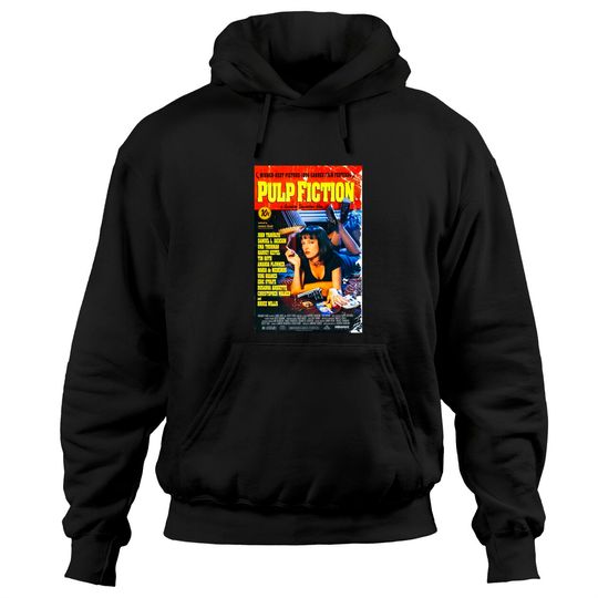 Pulp Fiction Hoodies Movie Poster Tarantino 90s Cult Film Cool Gift Tee