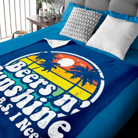 The Only BS I Need Is Beers and Sunshine Retro Beach Baby Blankets