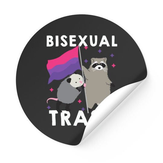 Bisexual Trash Gay Pride Rainbow LGBT Raccoon Stickers