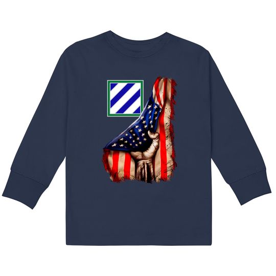 3rd Infantry Division American Flag  Kids Long Sleeve T-Shirts
