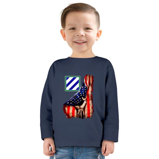 3rd Infantry Division American Flag  Kids Long Sleeve T-Shirts