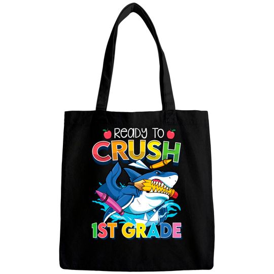 Ready To Crush 1st Grade Shark Back To School Boys Bags