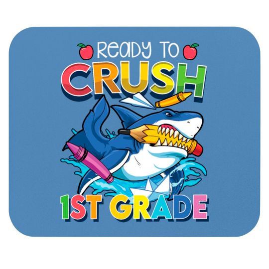 Ready To Crush 1st Grade Shark Back To School Boys Mouse Pads