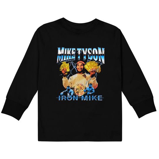Iron Mike Tyson  Kids Long Sleeve T-Shirts, Tyson Vintage Tee, Mike Tyson Retro Inspired T Shirt