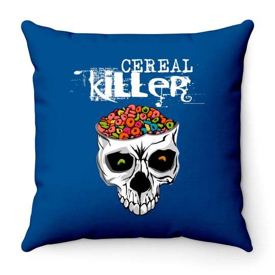 Thread Science Cereal Killer Skull Throw Pillows design