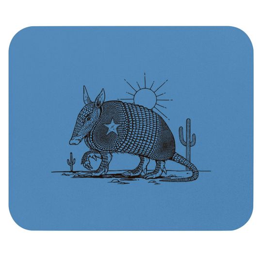 Texas Landscape With Armadillo - Armadillo - Mouse Pads