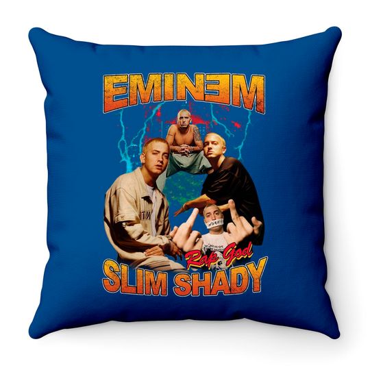 Eminem Retro Vintage Black Throw Pillows