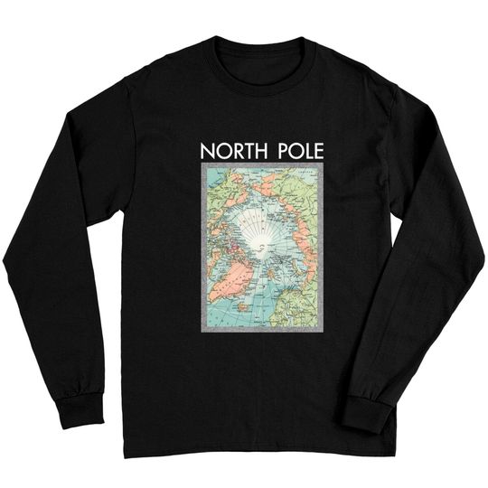 North Pole Vintage Map - North Pole - Long Sleeves