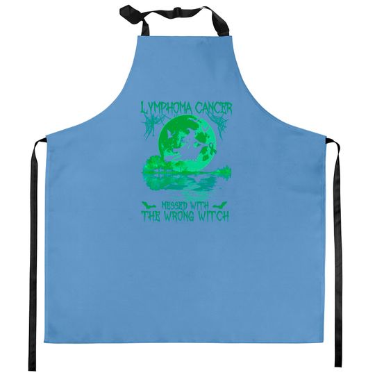 Lymphoma Cancer Messed With The Wrong Witch Lymphoma Awareness - Lymphoma Cancer - Kitchen Aprons
