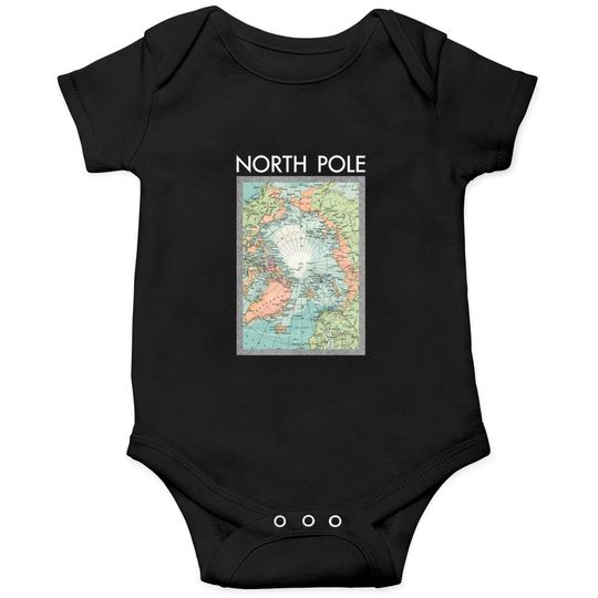 North Pole Vintage Map - North Pole - Onesies