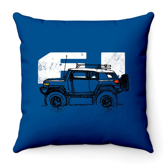 Toyota FJ Cruiser - Sketch artist Profile, best gift for FJ's Dad, Mom birthday gift, off road Throw Pillows - Toyota Fj Cruiser - Throw Pillows